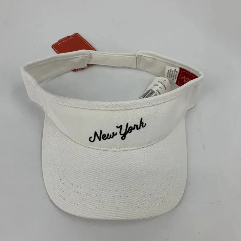 American Needle‎ New York With Black Cursive Writing Adjustable Visor NWT